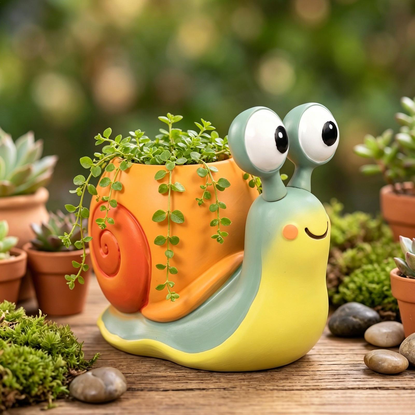 Snail Shape Flower Pot Snail f - Echeveria Succulent ulasan dan harga