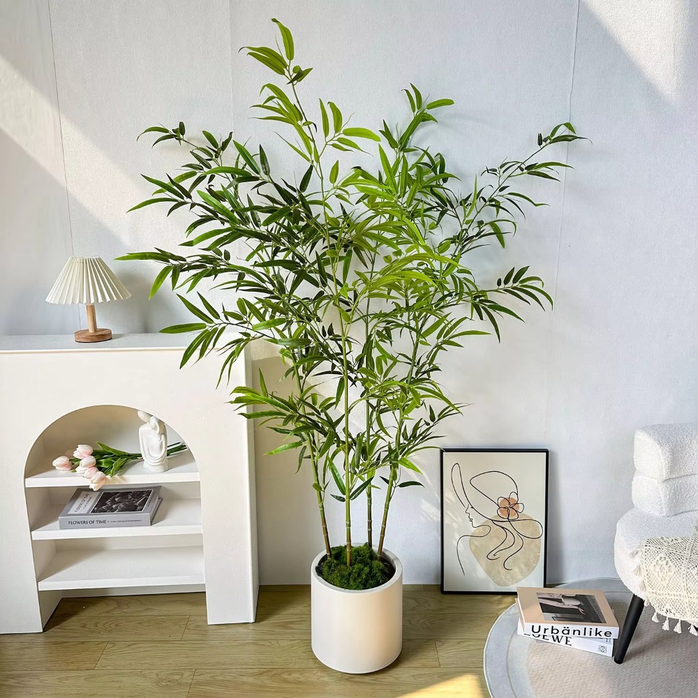 Artificial Green Bamboo PU+PVC - Ficus Lyrata Tree ulasan dan harga